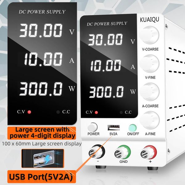 Импульсный лабораторный блок питания KUAIQU SPS-C3010 (Резистор), Белый SPS-C3010 White фото