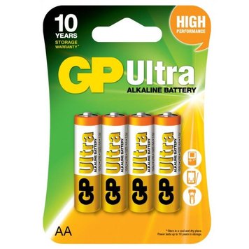 4 Батарейки GP AA (LR6) Ultra Alkaline 15A-UE4 15AU-UE4 фото