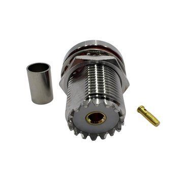 Разъем UHF-Female-bulkhead мама на кабель LMR240 UHF-F-LMR240-BH фото