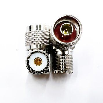 Переходник N-Type-Male - UHF-Female (коннектор папа - мама) угловой N-Type-Male-UHF-Female-90 фото