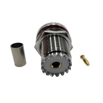 Разъем UHF-Female-bulkhead мама на кабель RG400 UHF-F-RG400-BH фото