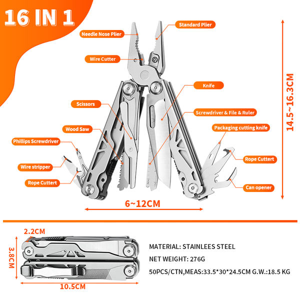Мультитул Genetac Tools MP201SA 16 інструментів MP201SA фото