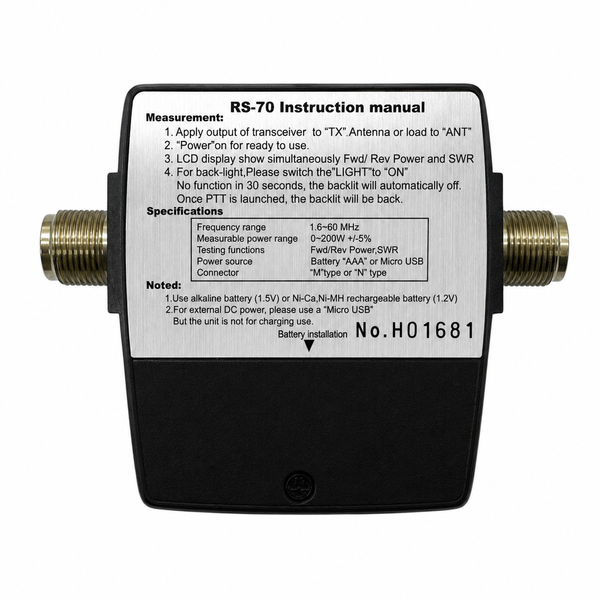 Цифровой измеритель мощности / КСВ RS-70 RS-70 фото