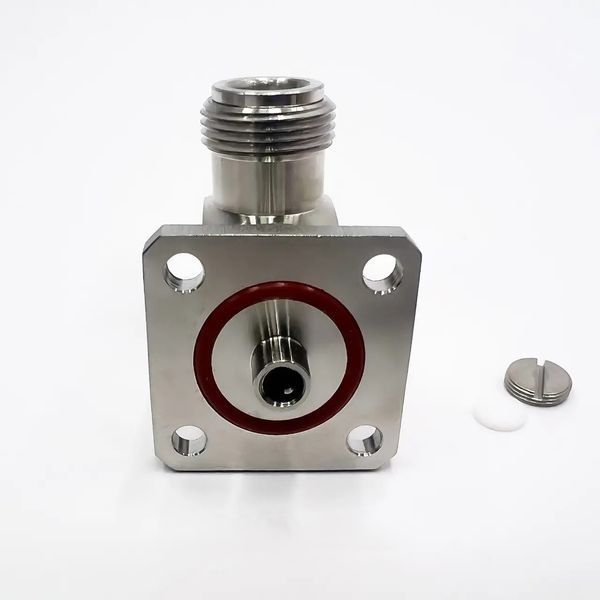 Разъем N-Type-Female 90&deg; мама на кабель RG402 фланцевый 25*25&nbsp;мм N-Type-Female-Fl-RG402-90 фото