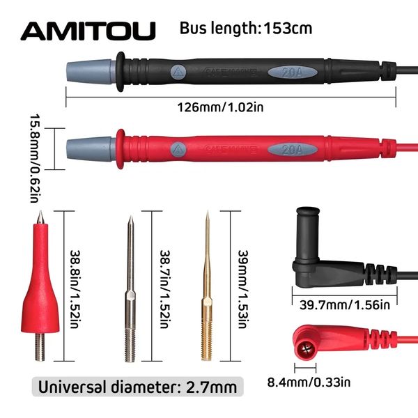 ПВХ щупы для мультиметра ANENG PT1010 20A 153 см PT1010 фото