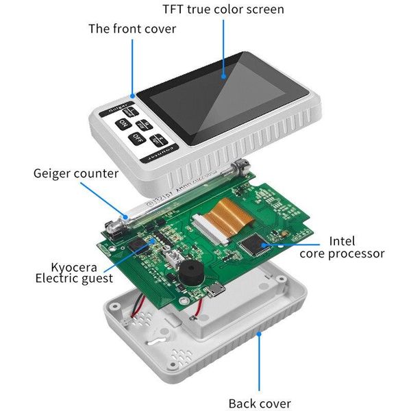 Дозиметр Kailishen BR-9B-XR1 (радіометр побутовий, лічильник Гейгера), Білий BR-9B-white фото