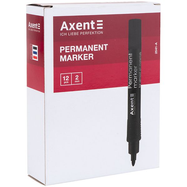 Маркер Axent Permanent 2541-01-A, 2 мм, круглый чёрный 2541-01-A фото