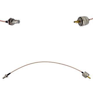 Пігтейл QMA-Female - UHF-Male ВЧ кабель перехідник RG316 довжина 30 см QMA-F-UHF-M-RG316-0.3 фото