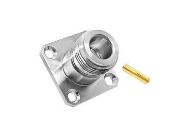 Разъем N-Type-F мама на кабель RG402 фланцевый 25*25&nbsp;мм N-Type-F-Flange-RG402-O фото