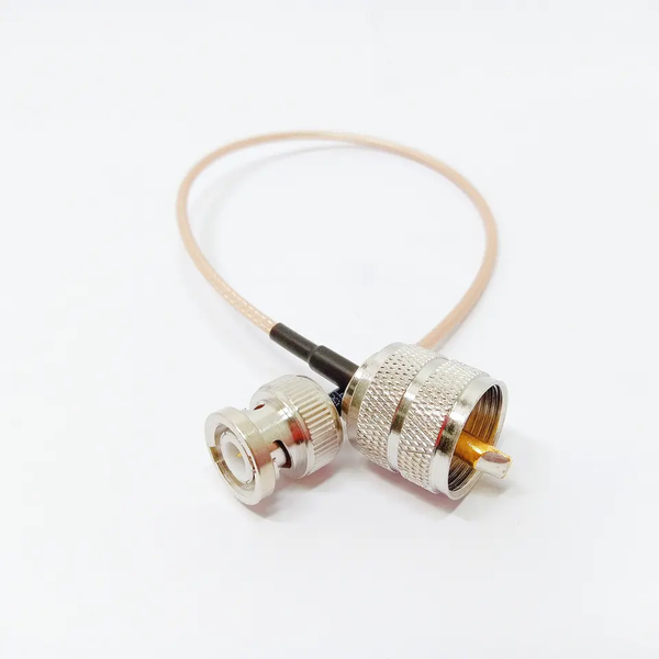 Пігтейл BNC-Male - UHF-Male (PL259) ВЧ кабель перехідник RG316 довжина 30 см BNC-M-UHF-M-RG316-0.3 фото
