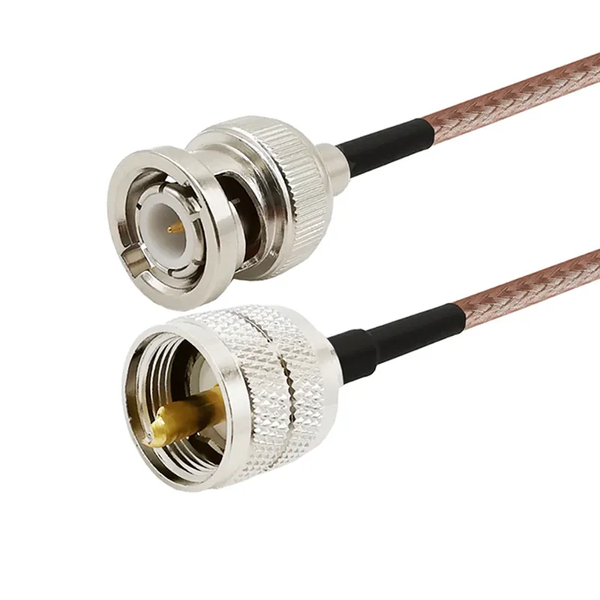 Пігтейл BNC-Male - UHF-Male (PL259) ВЧ кабель перехідник RG316 довжина 30 см BNC-M-UHF-M-RG316-0.3 фото
