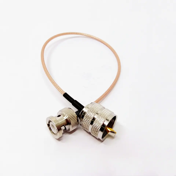 Пігтейл BNC-Male - UHF-Male (PL259) ВЧ кабель перехідник RG316 довжина 30 см BNC-M-UHF-M-RG316-0.3 фото