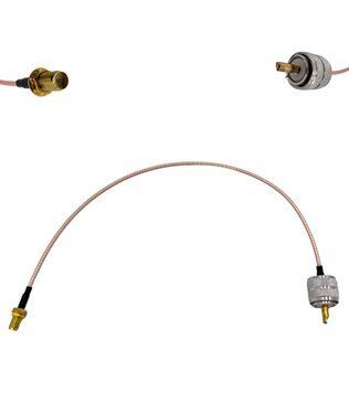 Пигтейл UHF-Male - RP-SMA-Female ВЧ кабель переходник RG316 длинна 30 см UHF-M-RP-SMA-F-RG316-0.3 фото