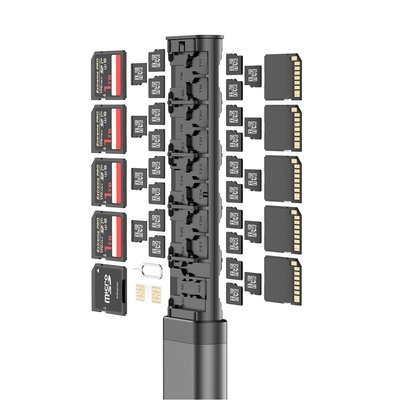 Органайзер Budi Multi-Functional Storage Stick DC536CB Чорний (39 в 1) Багатофункціональний смарт адаптер DC536CB фото