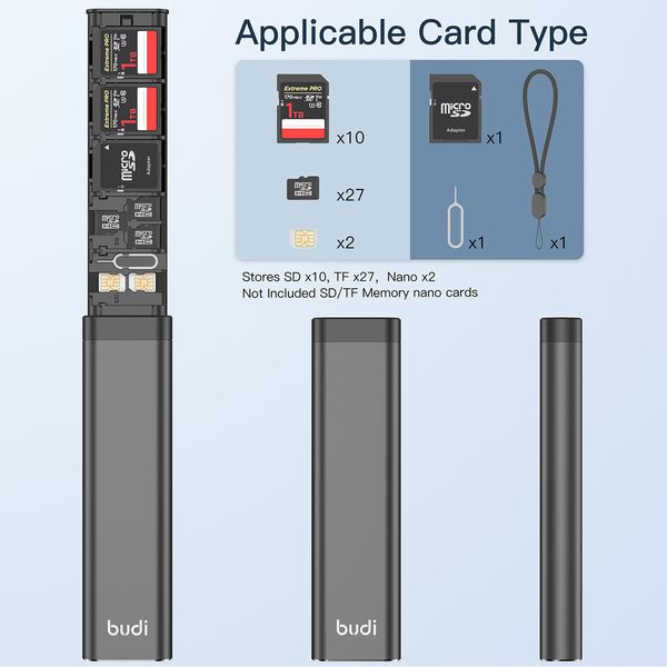 Органайзер Budi Multi-Functional Storage Stick DC536CB Чорний (39 в 1) Багатофункціональний смарт адаптер DC536CB фото