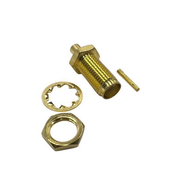 Разъем SMA-Female-bulkhead на кабель RG405 SMA-F-RG405-BH фото