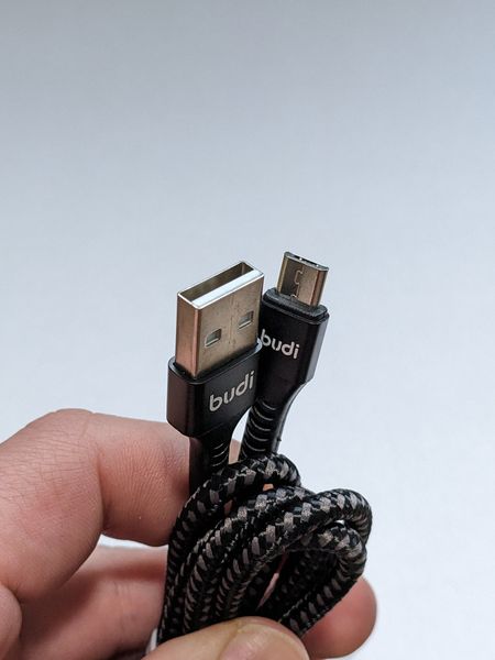 Кабель Budi Sync USB - micro USB Cable 1м 2.4A в оплетке DC210M10B DC210M10B фото