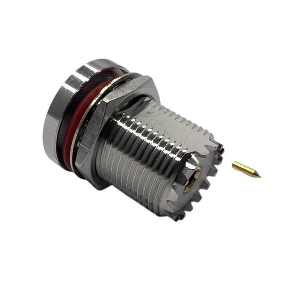 Роз'єм UHF-Female-bulkhead на кабель RG405 UHF-F-RG405-BH фото