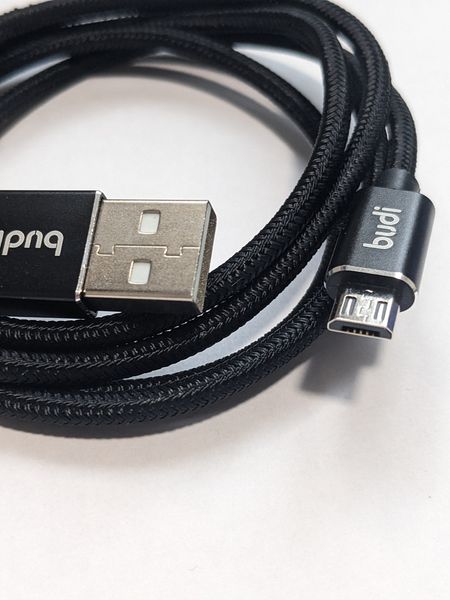 Кабель Budi Sync USB - micro USB Cable 1м 2.4 в оплітці DC180M10BS DC180M10BS фото