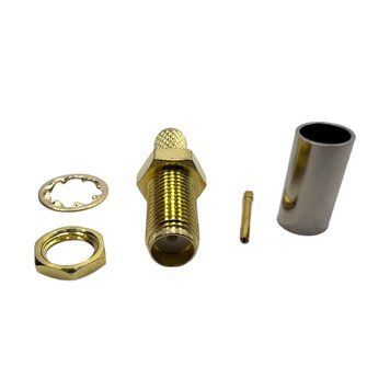 Разъем SMA-Female-bulkhead на кабель RG58 SMA-F-RG58-BH фото
