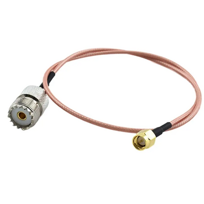 Пігтейл SMA-Male - UHF-Female (SO239) ВЧ кабель перехідник RG316 довжина 30 см SMA-M-UHF-F-RG316-0.3 фото