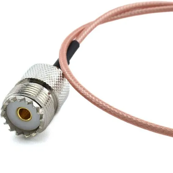 Пигтейл SMA-Male - UHF-Female (SO239) ВЧ кабель переходник RG316 длинна 30 см SMA-M-UHF-F-RG316-0.3 фото