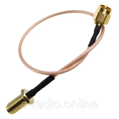 Пігтейл SMA-Male - SMA-Female ВЧ кабель перехідник RG316 довжина 30 см SMA-M-SMA-F-RG316-0.3 фото