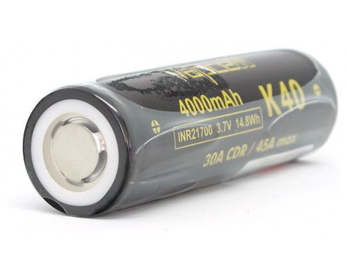 Аккумулятор 21700 Vapcell K40 4000 mAh, Li-Ion INR, 3.7В (4.2В). Высокотоковый 30A (45А), без защиты. Vapcell K40 21700 фото