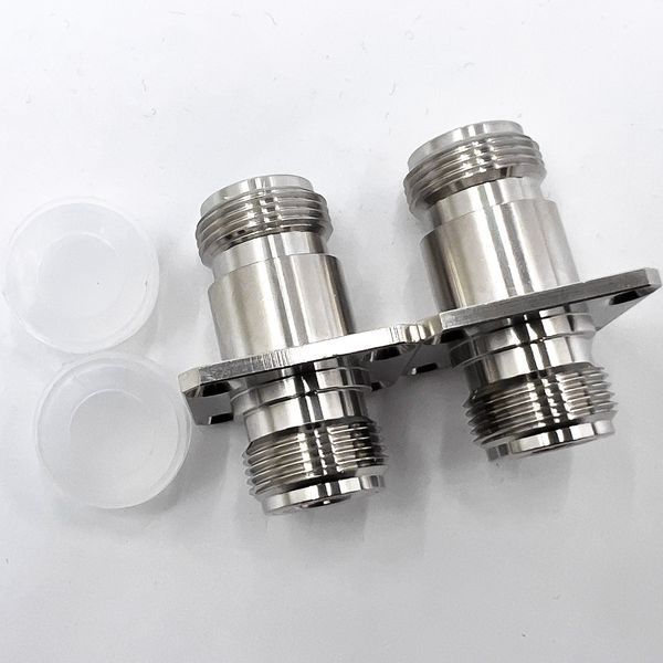 Перехідник N-Type-Female - SMA-Male (конектор мама - тато) фланцевий N-F-Flange-SMA-M-T фото