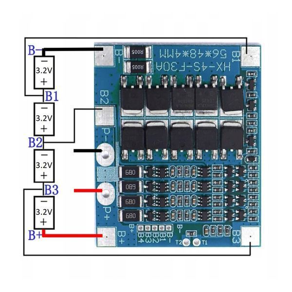 BMS контролер 4S 3,2V LiFePo4 12,8V 30A заряду/розряду, YC128 BMS 4S-30A фото