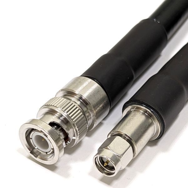 Пігтейл SMA-Male - BNC Male ВЧ кабель перехідник LMR 400 довжина 50 см SMA-M-BNC-M-LMR400-0.5 фото