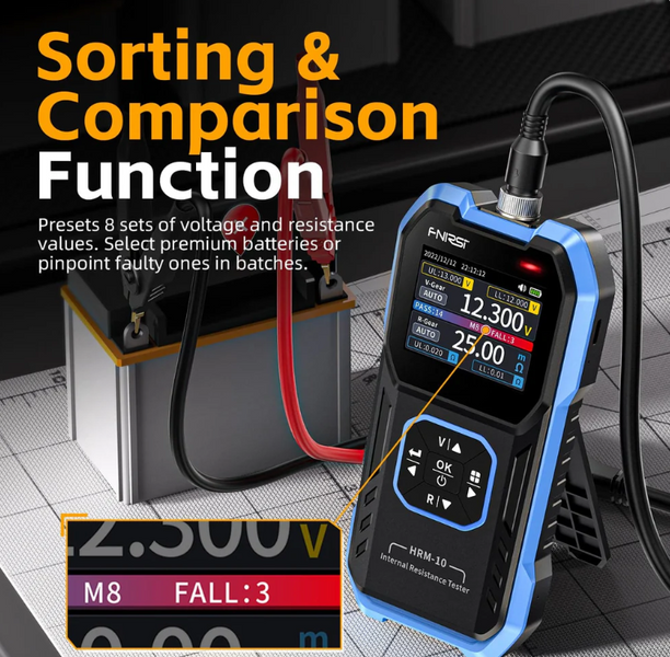 Тестер внутрішнього опору акумуляторів FNIRSI HRM-10 HRM-10 фото