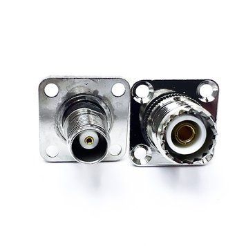 Переходник TNC-Female - UHF-Female (коннектор мама - мама) фланцевый 17.5*17.5мм TNC-Female-UHF-Female-flange фото