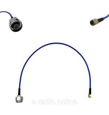 Пігтейл N-Type-Male - SMA-Male ВЧ кабель перехідник RG402 довжина 50 см N-Type-M-SMA-M-RG402-0.5 фото