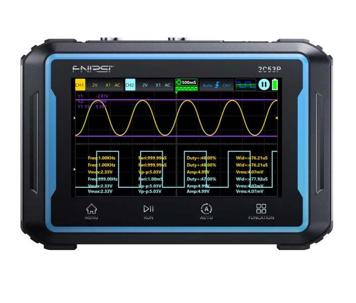 Двоканальний планшет FNIRSI® 2C53P 3-in-1 Осцилограф + Мультиметр + Генератор сигналів 2C53P фото