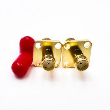 Переходник SMA-Female - SMA-Female (коннектор мама - мама) фланцевый 12*12мм SMA-Female-SMA-Female-flange фото